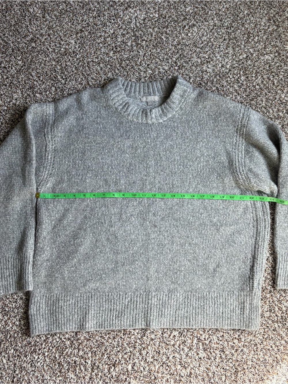 J. Crew Women’s Heather Gray Crewneck Wool Sweater